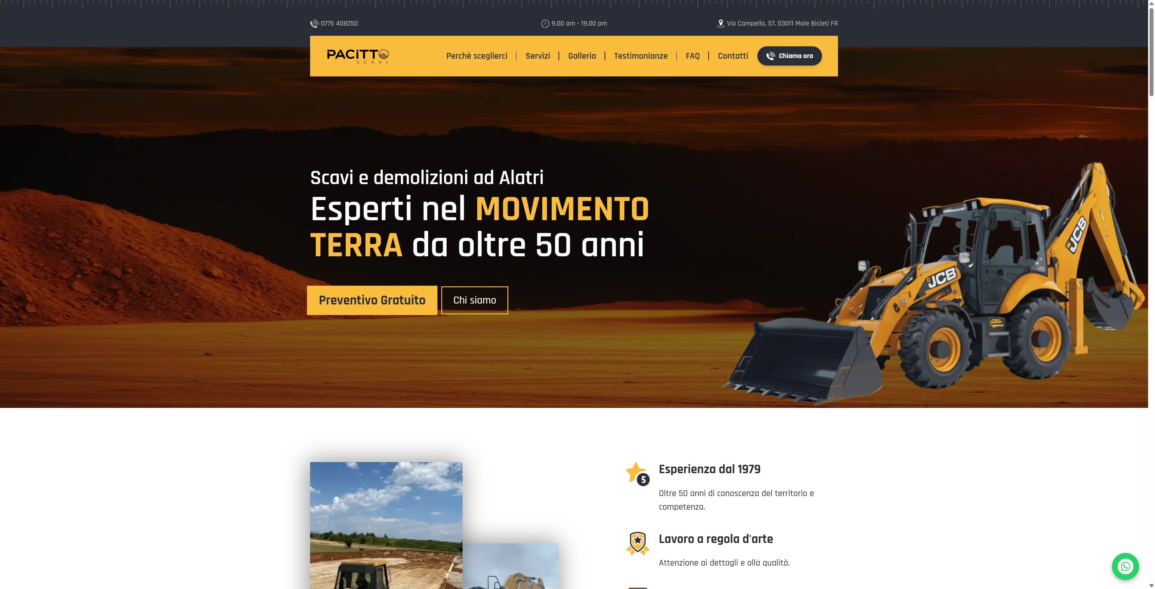 Screenshot Pacitto Scavi