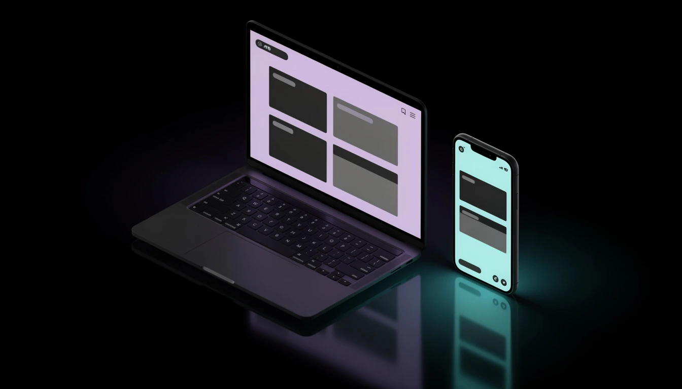 Prezzi sito web per dispositivo: mockup laptop e smartphone con UI responsive nel 2026